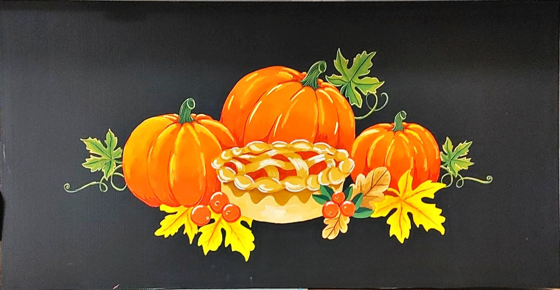 Harvest pumpkin pie promotional artwork by Mona Sani