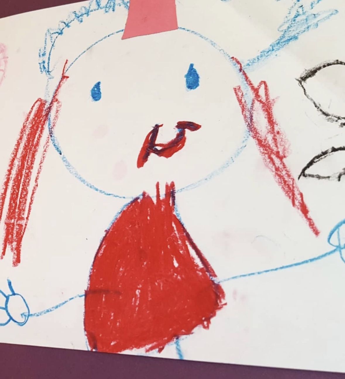 A child drawing realised as a sewn object